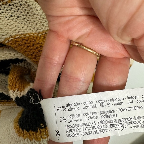 Zara stripes loose knit cotton sweater size medium - Picture 5 of 7